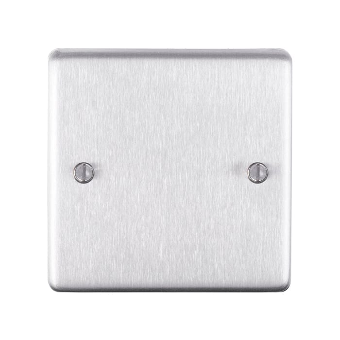 Eurolite Switches Satin Stainless Steel Stainless steel Single Blank Plate - Satin Stainless Steel