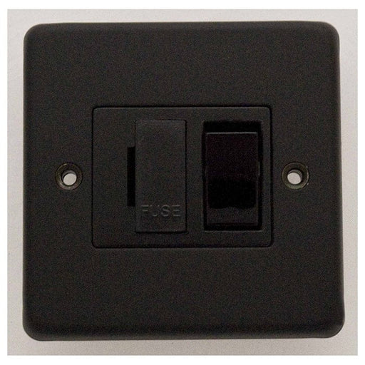 Eurolite Switches Matt Black Stainless steel Switched Fuse Spur - Matt Black