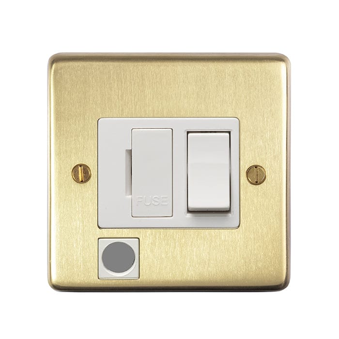 Eurolite Switches Satin Brass Stainless steel Switched Fuse Spur - Satin Brass