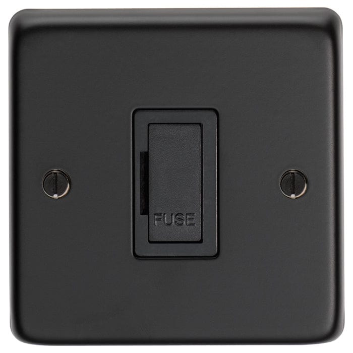 Eurolite Switches Matt Black Stainless steel Unswitched Fuse Spur - Matt Black