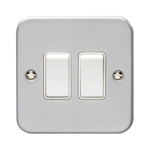 Eurolite Switches Grey Utility 2 Gang Switch - Grey