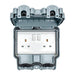 Eurolite Plug Sockets Grey Utility 2 Gang Switched Socket - Grey