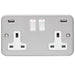 Eurolite Plug Sockets Grey Utility 2 Gang Usb Socket - Grey