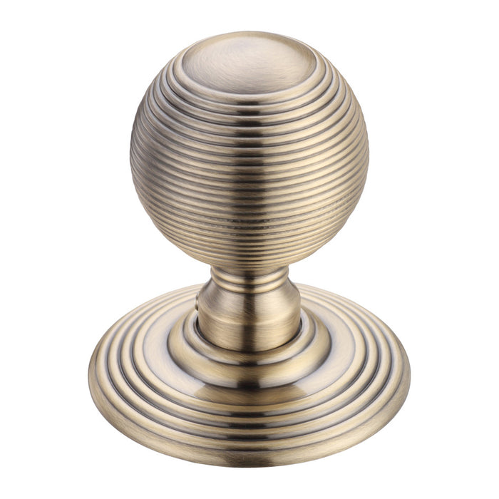 Ringed Mortice Knob on Round Rose - Concealed Fix - Solid