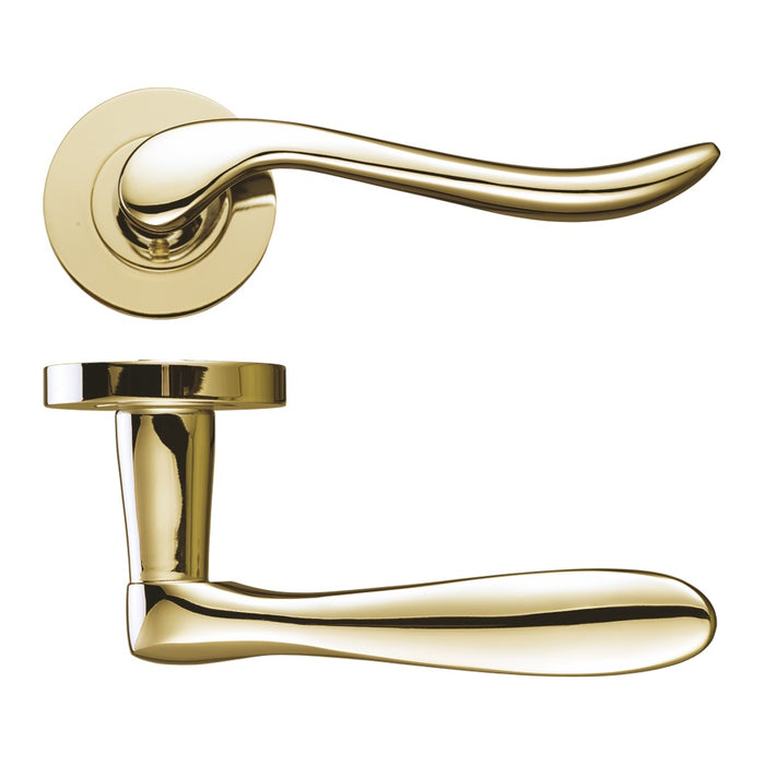 Tivoli Lever on Round Rose - Brass