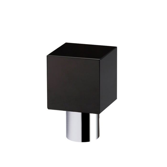 Cube Cupboard Knob - Black 25mm dia