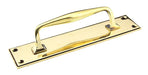 From The Anvil Handles Aged Brass 300mm Art Deco Pull Handle on Backplate