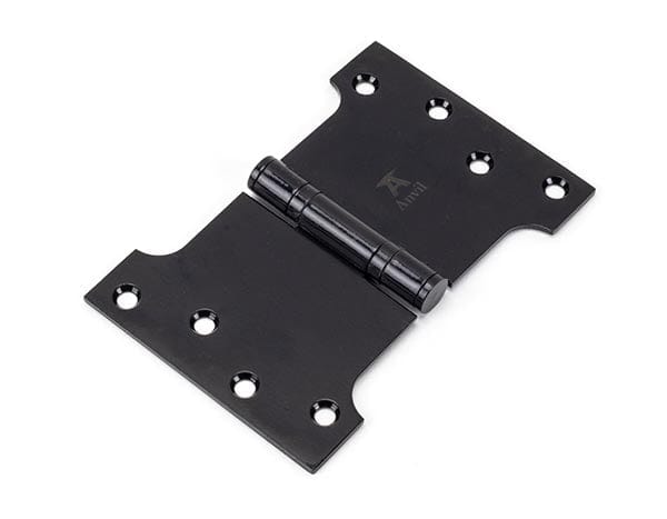 From The Anvil Hinges Black 4" x 4" x 6" Parliamenrt (Pair) ss