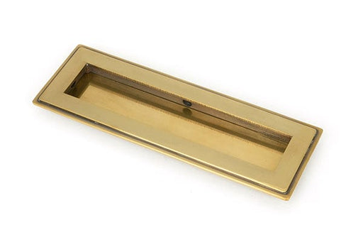 From The Anvil Flush Pull Handles 175mm Aged Brass  Art Deco Rectangular Pull