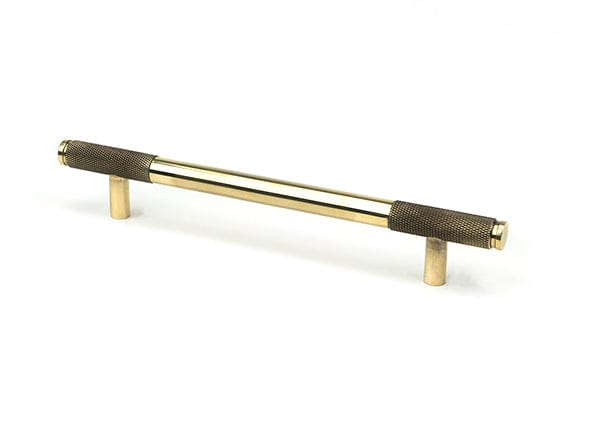 From The Anvil Cupboard Handles Medium Aged Brass Half Brompton Pull Handle