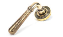 From The Anvil Handles Beehive Aged Brass Hammered Newbury Lever on Rose Set (Plain) - Unsprung