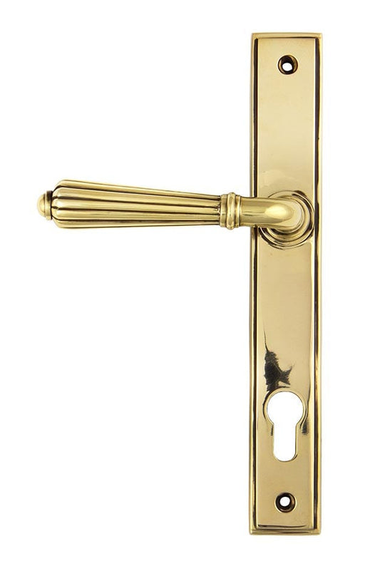 From The Anvil Window Hardware Aged Brass Aged Brass Hinton Slimline Lever Espag. Lock Set