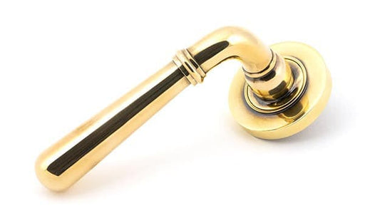 From The Anvil Handles Plain Aged Brass Newbury Lever on Rose Set