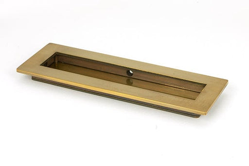 From The Anvil Flush Pull Handles 175mm Aged Brass  Plain Rectangular Pull