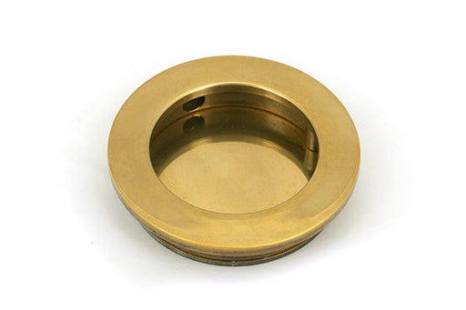 From The Anvil Flush Pull Handles 60mm Aged Brass  Plain Round Pull