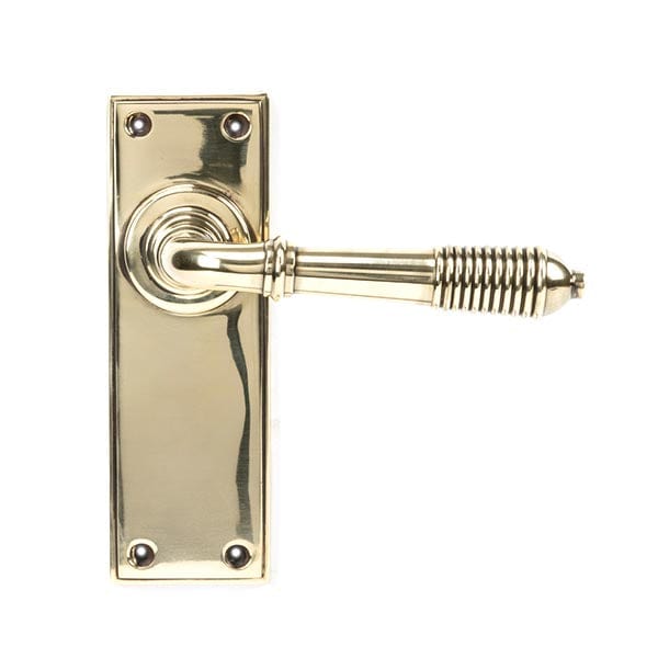 From The Anvil Handles Lever Latch Aged Brass Reeded Lever Latch Set