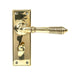 From The Anvil Handles Lever Bathroom Aged Brass Reeded Lever Latch Set