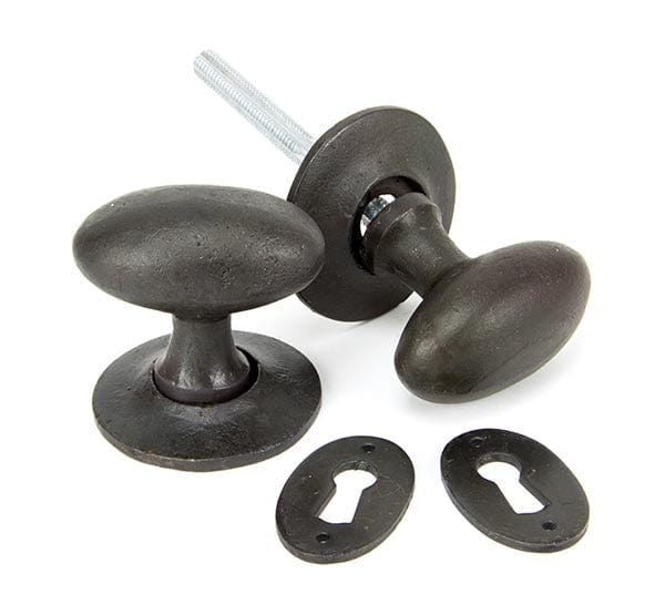 From The Anvil Knobs Oval Beeswax  Mortice/Rim Knob Set