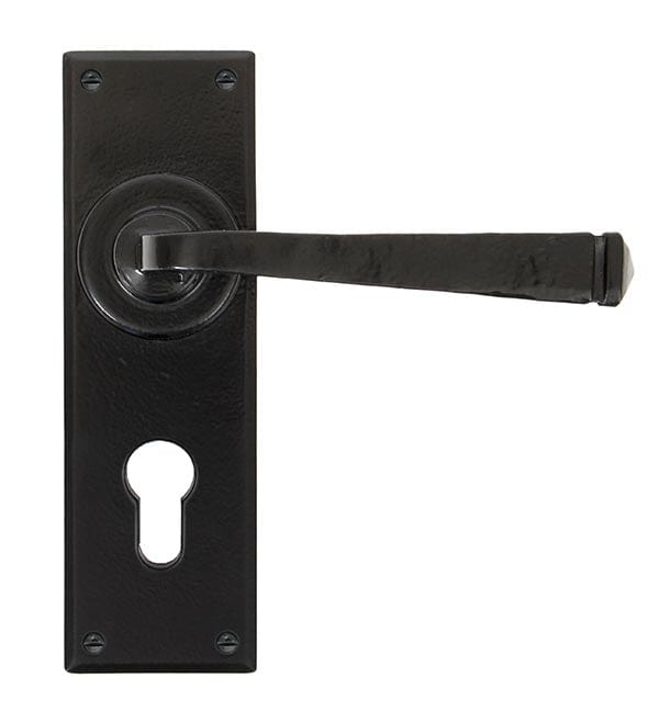 From The Anvil Handles Euro Black Avon Lever Latch Set