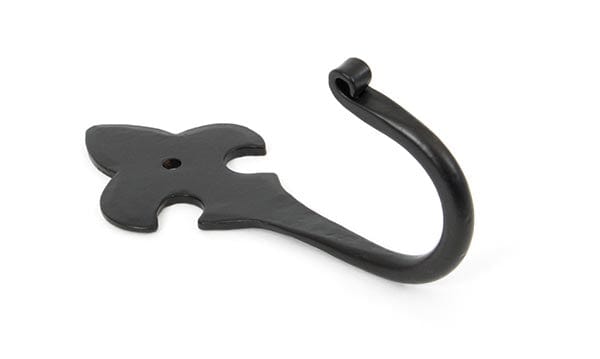 From The Anvil Coat & Hat Hooks Black Black Fleur-De-Lys Coat Hook