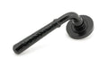 From The Anvil Handles Plain Black Hammered Newbury Lever on Rose Set