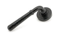 From The Anvil Handles Art Deco Black Hammered Newbury Lever on Rose Set (Plain) - Unsprung