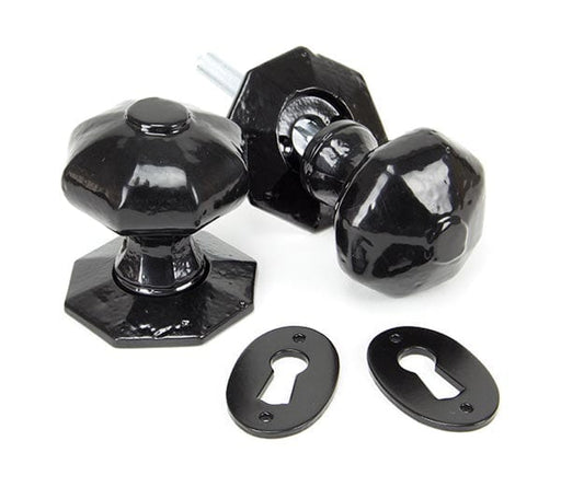 From The Anvil Knobs Octagonal Black Mortice/Rim Knob Set