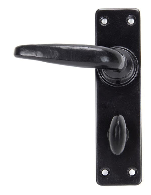 From The Anvil Handles Bathroom Black Smooth Lever Bathroom Set