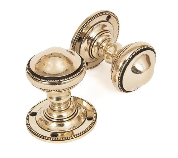 From The Anvil Knobs Aged Brass Brockworth Mortice Knob Set