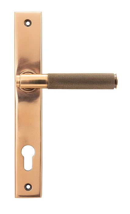 From The Anvil Window Hardware Polished Bronze Brompton Slimline Lever Espag. Lock Set