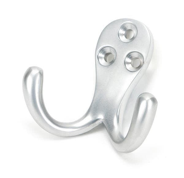 From The Anvil Coat & Hat Hooks Satin Chrome Celtic Double Robe Hook