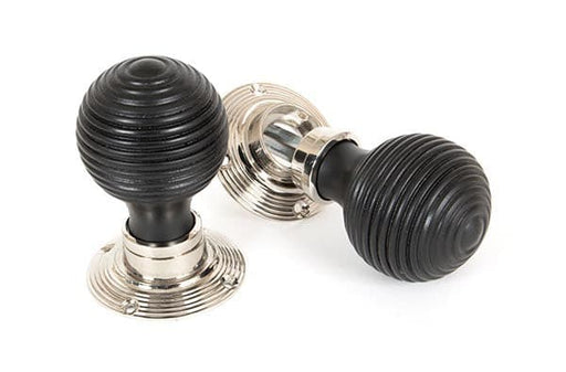 From The Anvil Knobs Ebony Ebony and PN Beehive Mortice/Rim Knob Set