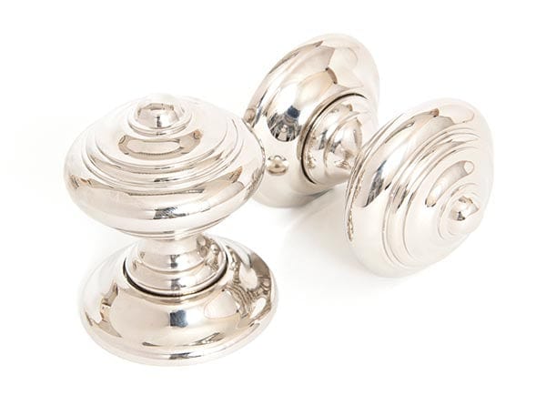 From The Anvil Knobs Polished Nickel Elmore Concealed Mortice Knob Set