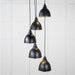 From The Anvil Lighting Elan Black Hammered Brass Brindley Cluster Pendant