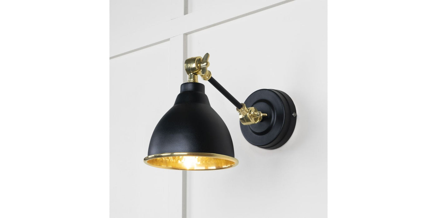 From The Anvil Lighting Elan Black Hammered Brass Brindley Wall Light