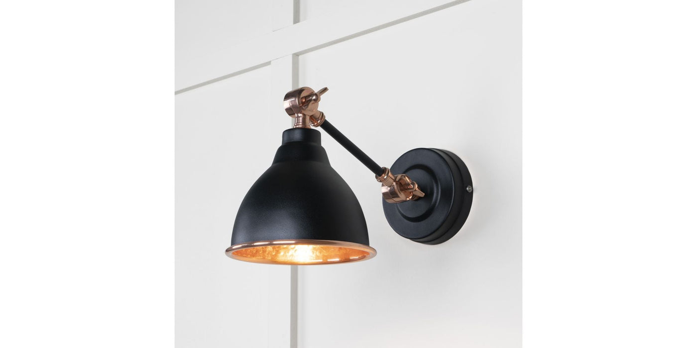 From The Anvil Lighting Elan Black Hammered Copper Brindley Wall Light