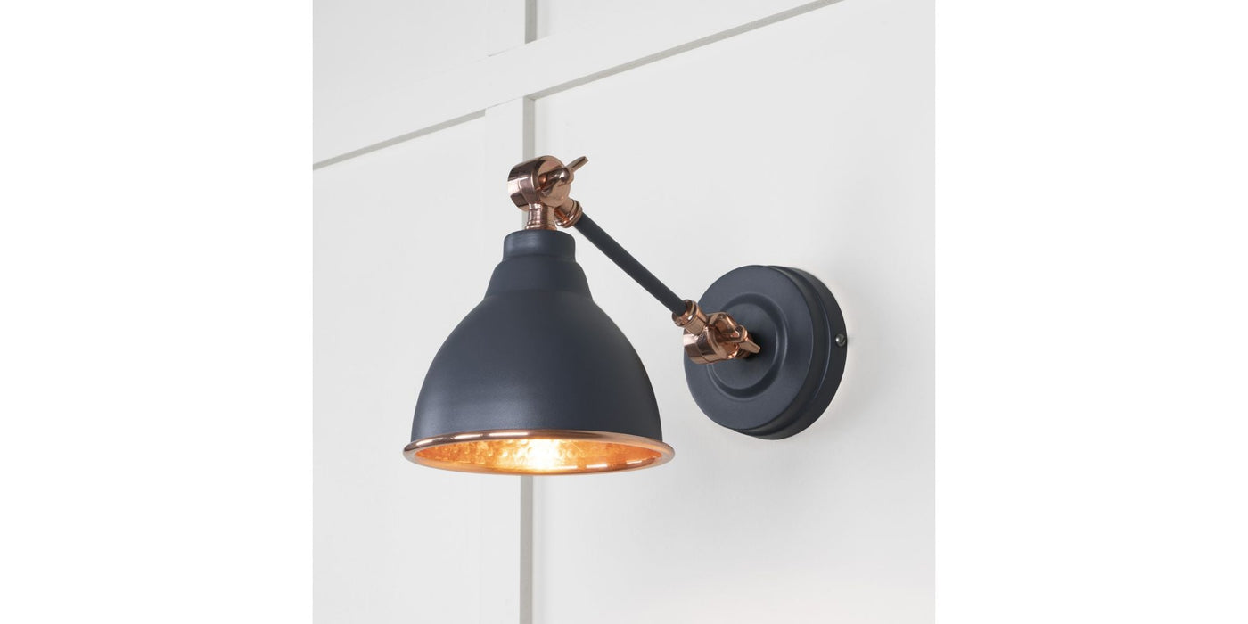 From The Anvil Lighting Slate Hammered Copper Brindley Wall Light