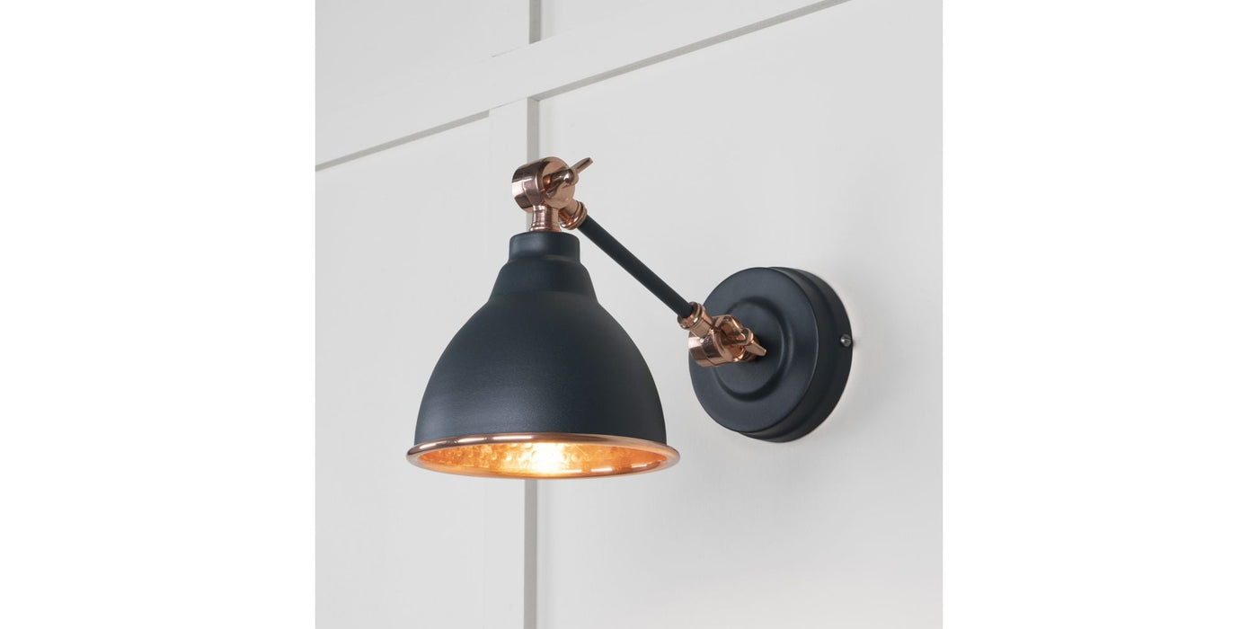 From The Anvil Lighting Soot Hammered Copper Brindley Wall Light