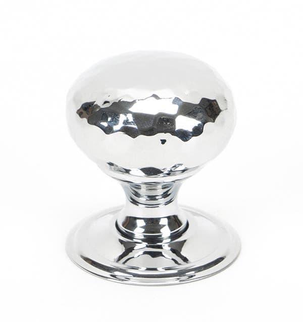 From The Anvil Cupboard Knob Polished Chrome Hammered Mushroom Cupboard Knob 32mm