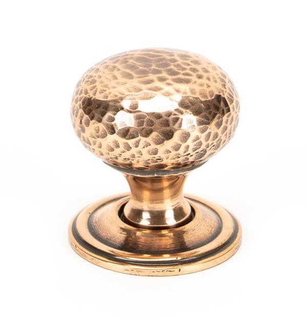 From The Anvil Cupboard Knob Polished Bronze Hammered Mushroom Cupboard Knob 32mm