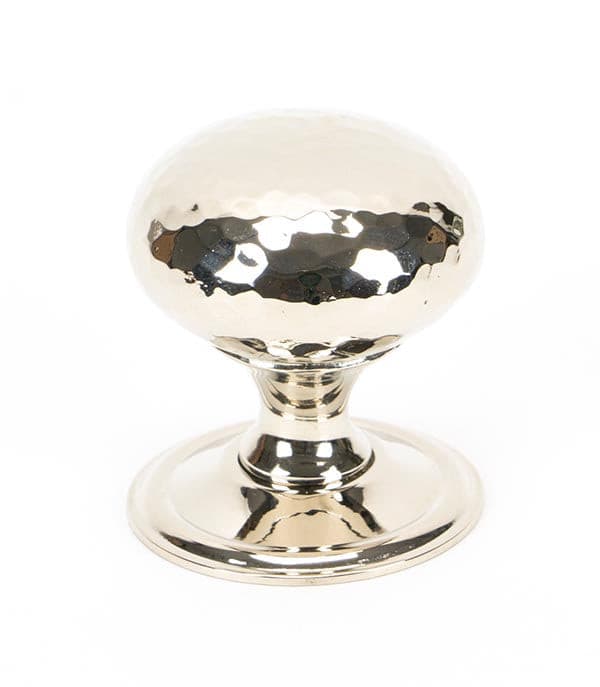 From The Anvil Cupboard Knob Polished Nickel Hammered Mushroom Cupboard Knob 38mm