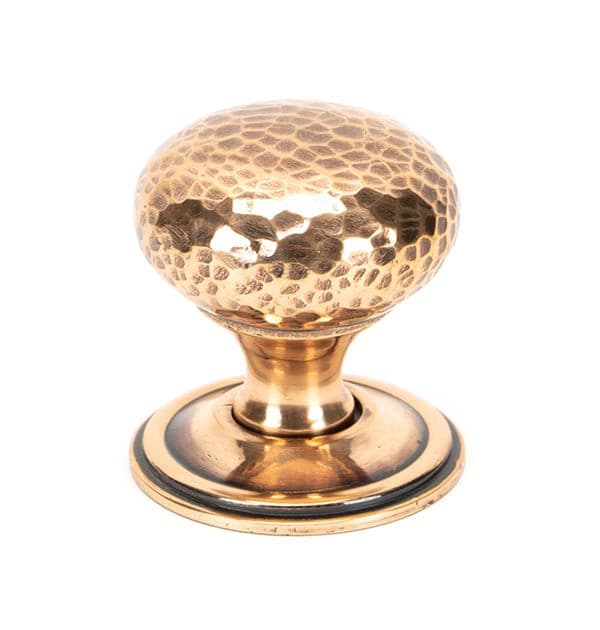 From The Anvil Cupboard Knob Polished Bronze Hammered Mushroom Cupboard Knob 38mm