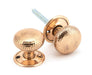 From The Anvil Knobs Polished Bronze Hammered Mushroom Mortice/Rim Knob Set