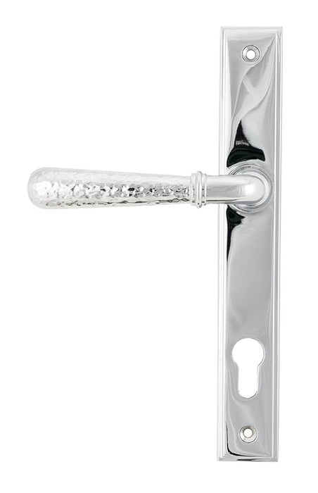 From The Anvil Window Hardware Polished Chrome Hammered Newbury Slimline Espag. Lock Set