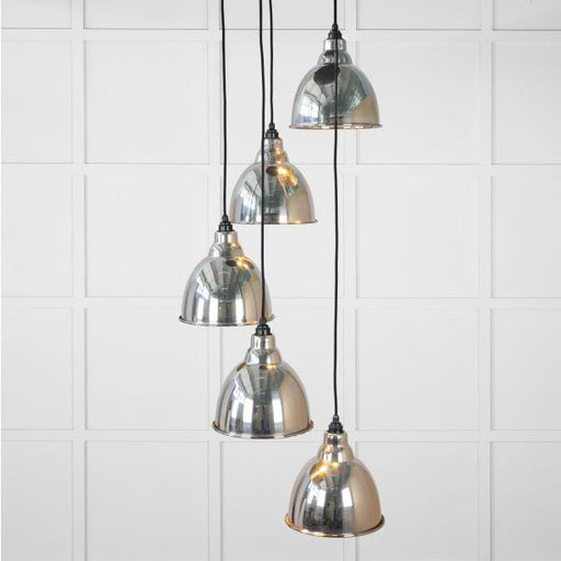 From The Anvil Lighting Nickel Hammered Nickel Brindley Cluster Pendant