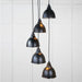 From The Anvil Lighting Elan Black Hammered Nickel Brindley Cluster Pendant