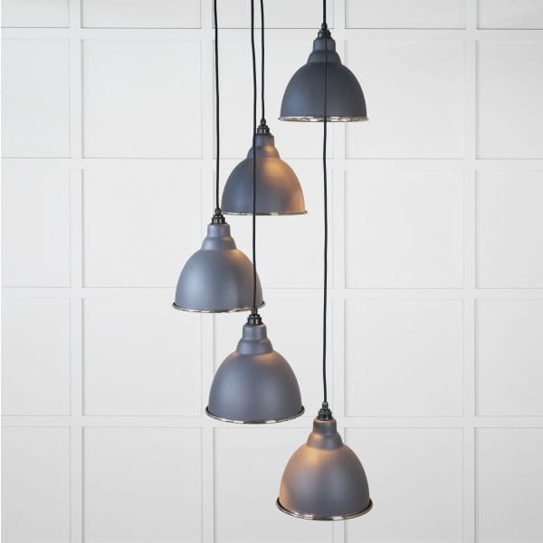 From The Anvil Lighting Slate Hammered Nickel Brindley Cluster Pendant