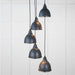 From The Anvil Lighting Soot Hammered Nickel Brindley Cluster Pendant