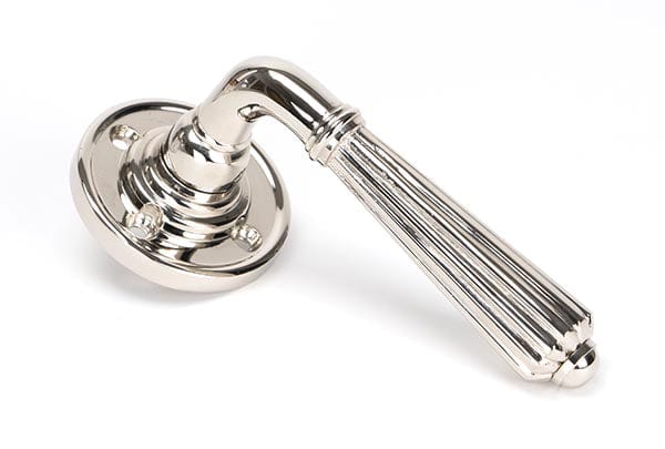 From The Anvil Handles Polished Nickel Hinton Lever on Rose Set - Unsprung