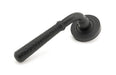 From The Anvil Handles Beehive Matt Black Hammered Newbury Lever on Rose Set